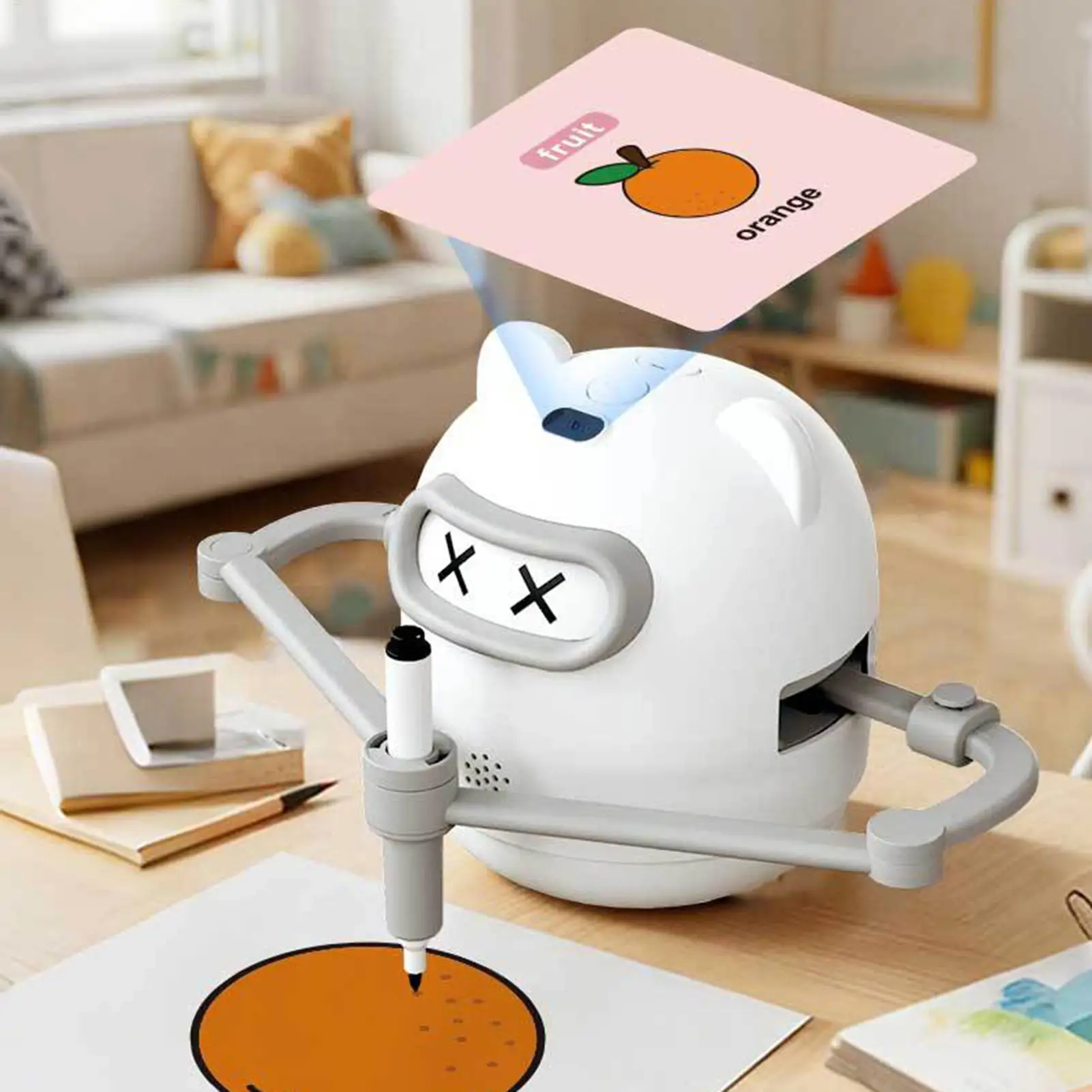 Kids Drawing Robot Learning Toy Painting Robot With 100 Cards 12 Markers For Kids Ages 3-10 Teens Boys Girls Birthday Home