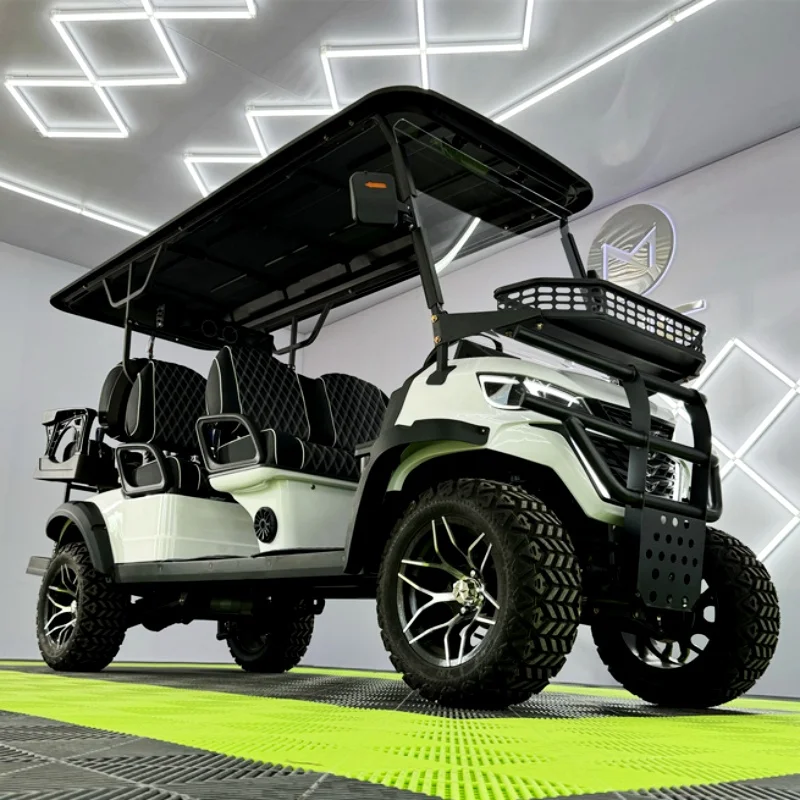 MMC 2024 Evolution Fastest 72V Lithium Battery Golf Buggy Cart Solar Panels Powered Street Legal 6 seater Electric Golf Cart