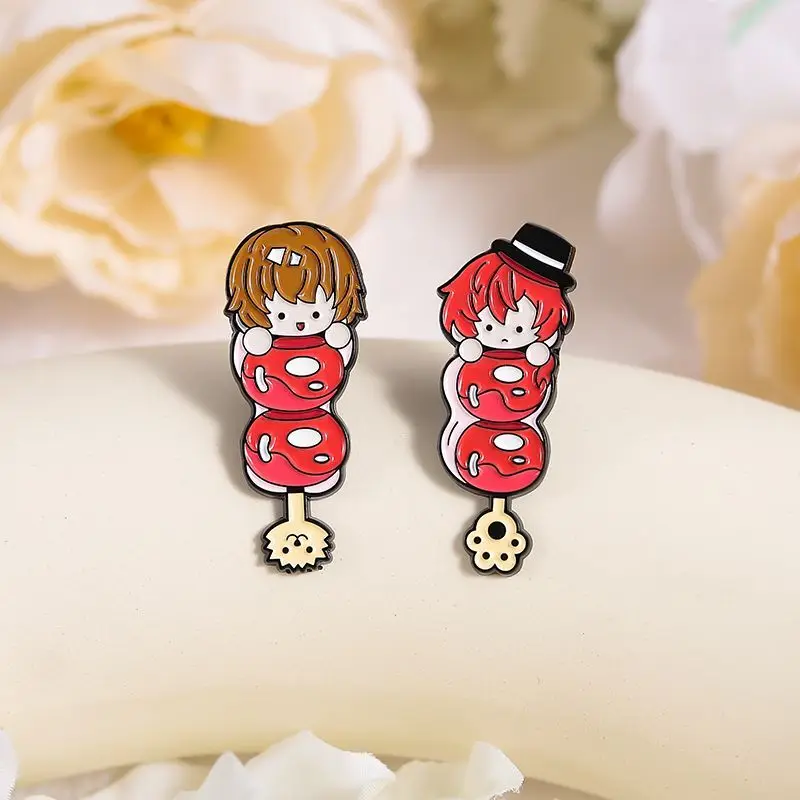 

Bungo Stray Dogs Nakahara Chuuya Dazai Osamu Metal Badge Pin Brooch Anime Gift Cosplay Fashion brooch Collection Birthday Gift