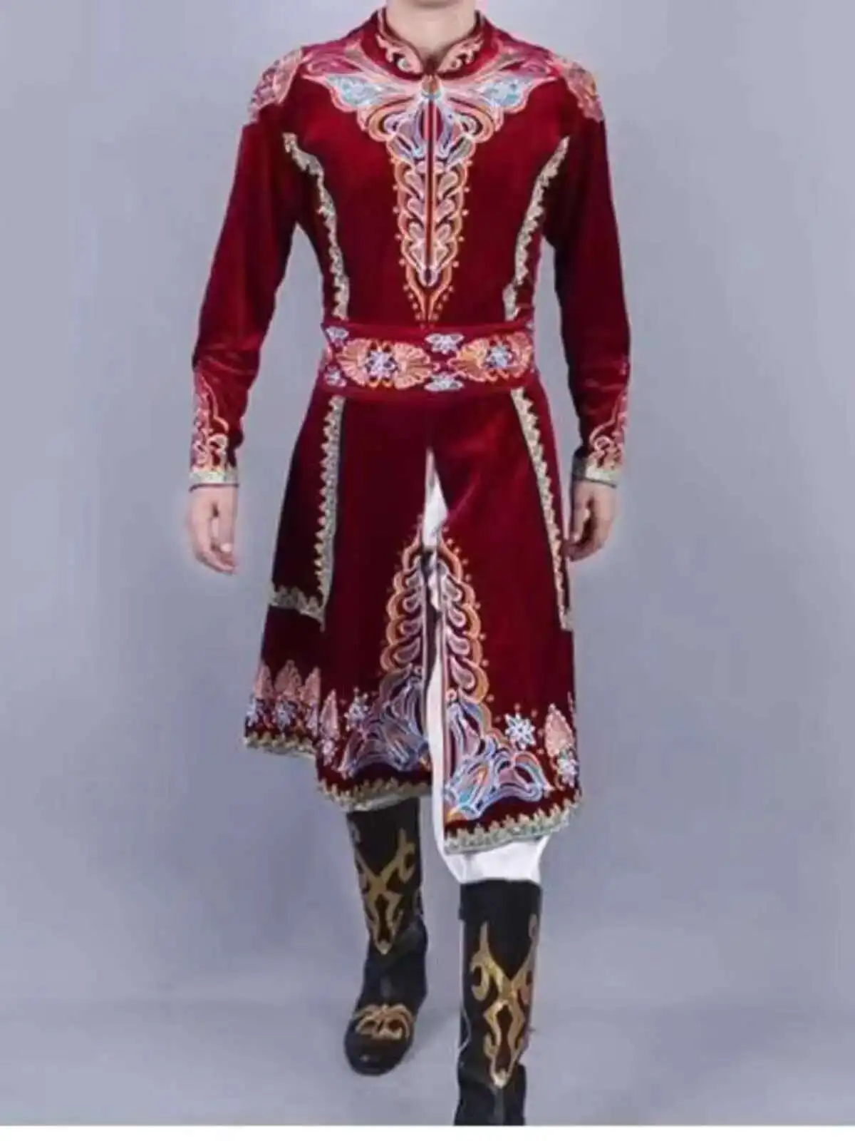 

New Xinjiang Dance Clothing Uyghur Men's Clothing Handsome Coat Stage Performance Ethnic Style Performance Clothing
