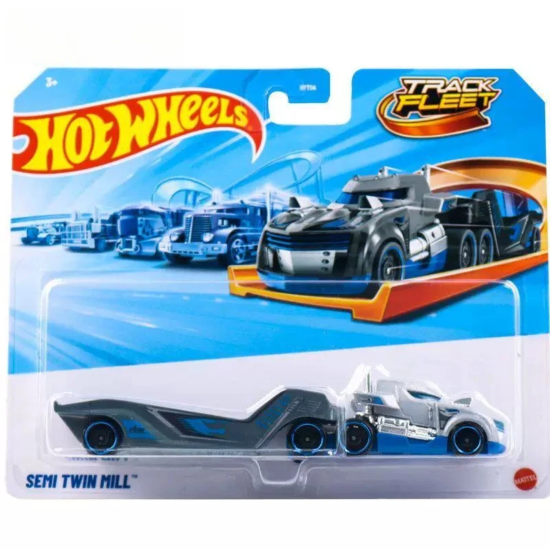 Auténtico Hot Wheels Premium Car Semi Twin Mill Blue, Juguetes a Escala 1/64, Vehículo de Aleación Fundida a Presión, Colección de Modelos, Regalo de Cumpleaños