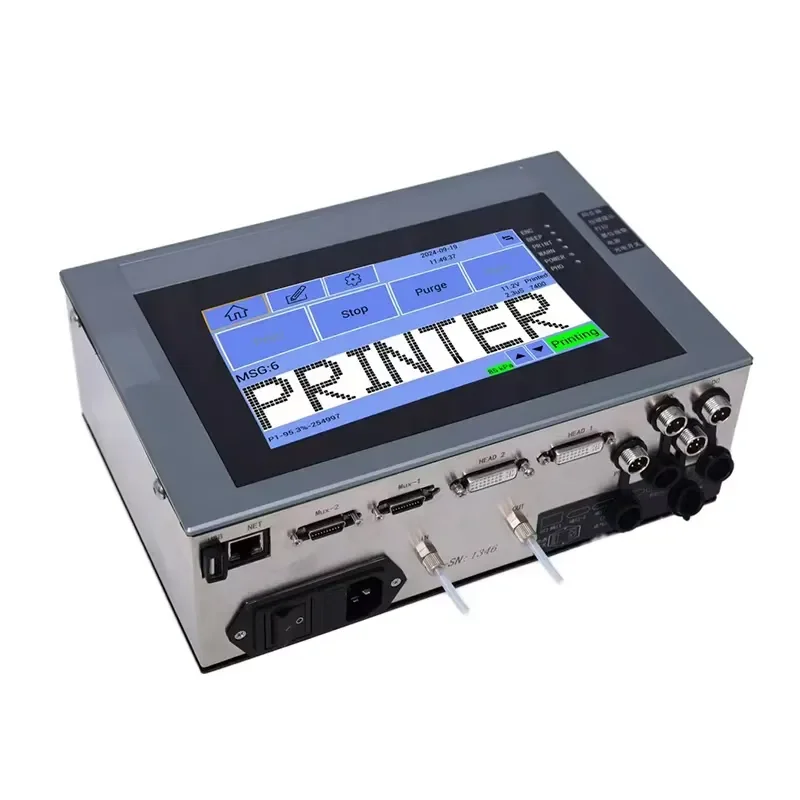 YAOMATEC 16 Dot Online Large Character Industrial Inkjet Coder for Date Batch Logo Printing for Plastic Metal Wood