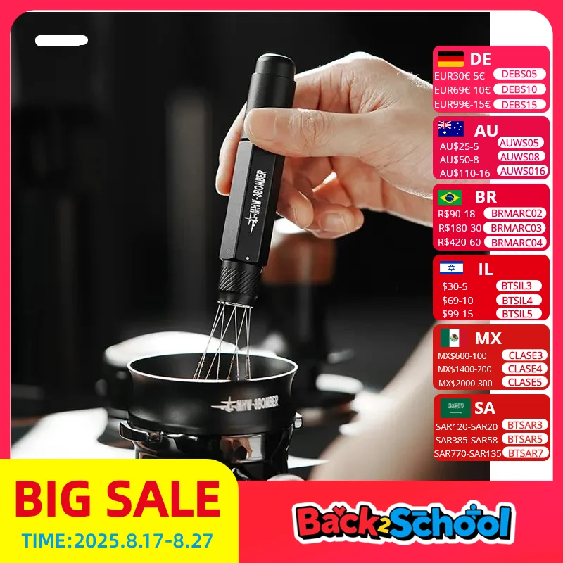 

MHW-3BOMBER New Upgraded WDT Tool Espresso Distribution Tool Adjustable Range Coffee Needle Stirrer Barista Accessories