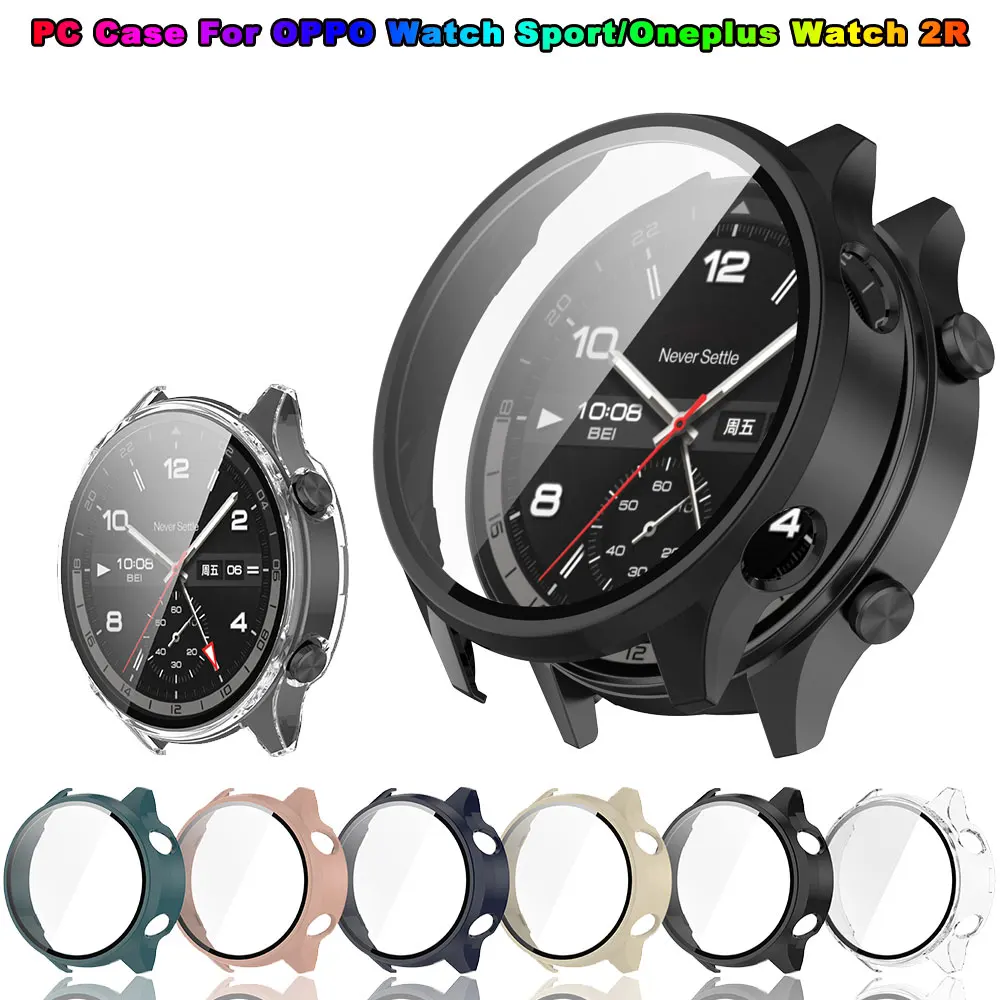 PC Case+ Tempered Glass For Oneplus Watch 2R Smart Watch All-around Bumper Protective Cover for OPPO Watch Sport Accessories