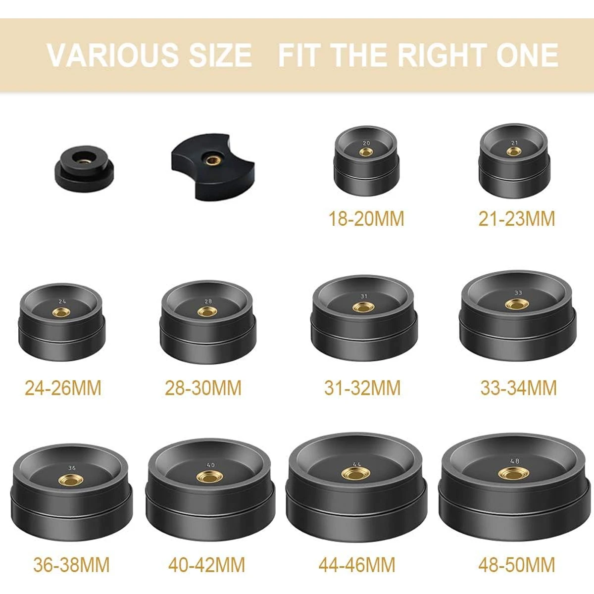 24Pcs Back Cover Press Watch Presser Repair Tools Kit Watch Back Cover Opener Press Tool for Close Watches with 12 Mould Sizes