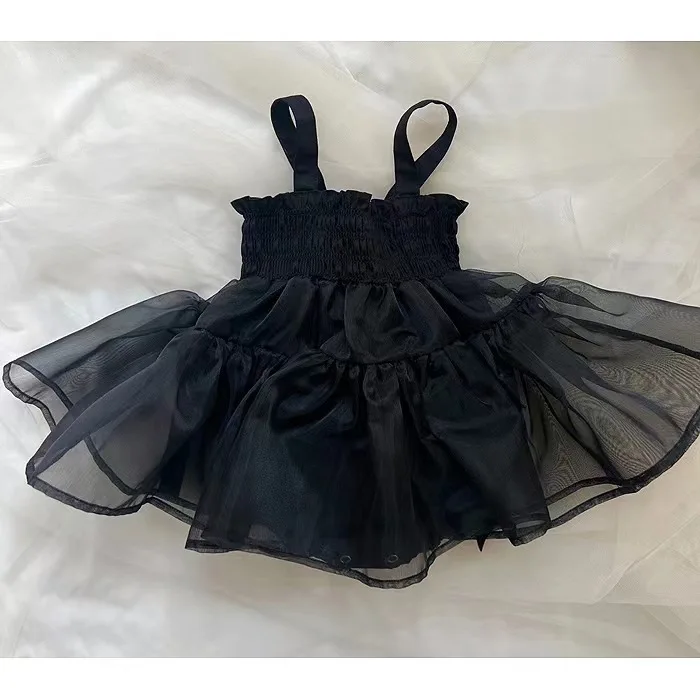 2024 Summer New Baby Girl Sleeveless Dress Infant Girl Solid Princess Mesh Tutu Dress Fashion Casual Dress Toddler Girl Clothes