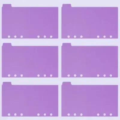 Divisori indice per schede raccoglitori A6 Divisori di carta a 6 anelli Separatori di linguette in plastica per quaderni Riviste Rapporti Pagina divisoria