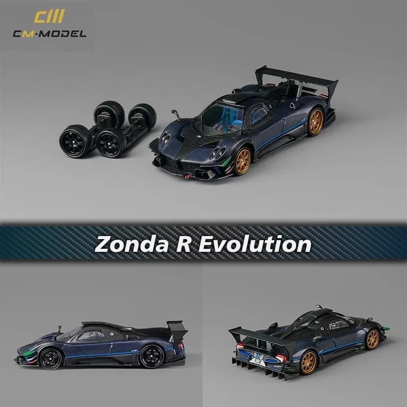 

CM 1:64 Zonda R Evolution Lanzante Dual Carbon Replaceable Wheels Diecast Diorama Car Model Collection Toys