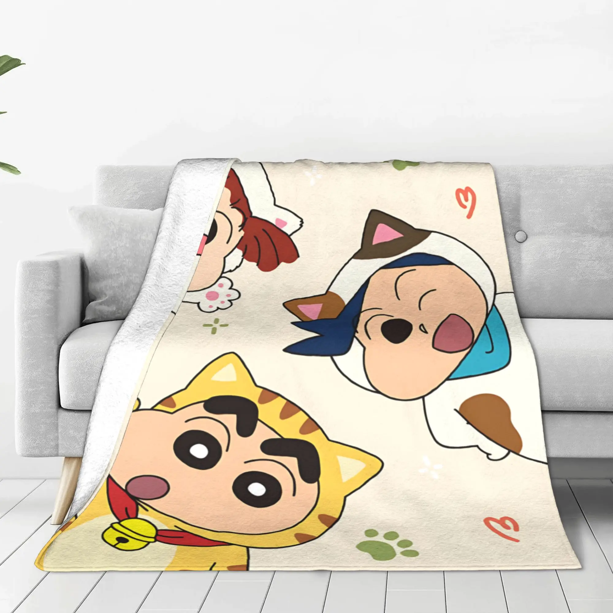 1PC home Cutecore Room Decor Crayon S Shin chans Blanket Throw Blanket  Novelty Warm Blanket All Season