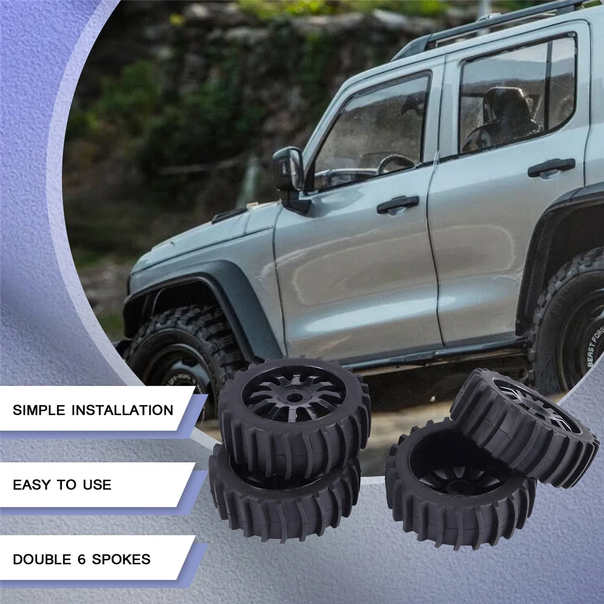 

Инновационные 4 шт. 1/8 RC Off Buggy Snow Sand Paddle шины для HSP HPI Baja, черные