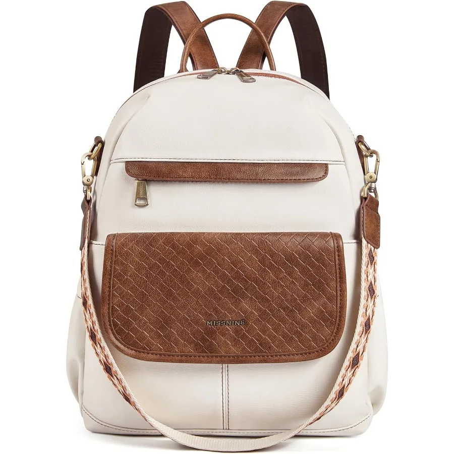 

Missnine PU Leather Backpack Purse for Women Convertible Travel Backpack Designer Ladies Shoulder Bag and Satchel Bags for Work