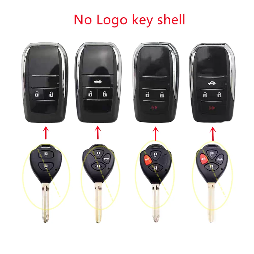 

1pcs Flip Modified 2/3/4 Buttons Fob Remote Car Key Shell Case for Toyota Reiz Camry Rav4 Yaris Corolla 4Runner Avlo Crown