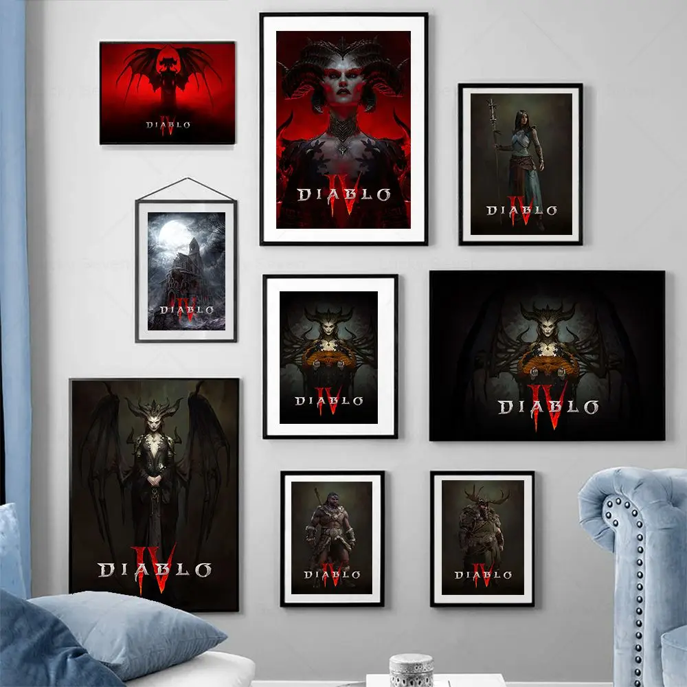 Diablo IV HD Game Poster Lilith Print Dormitory Home Decor Wall Art Pictures for Living Room Decoration Bedroom Canvas Paintings