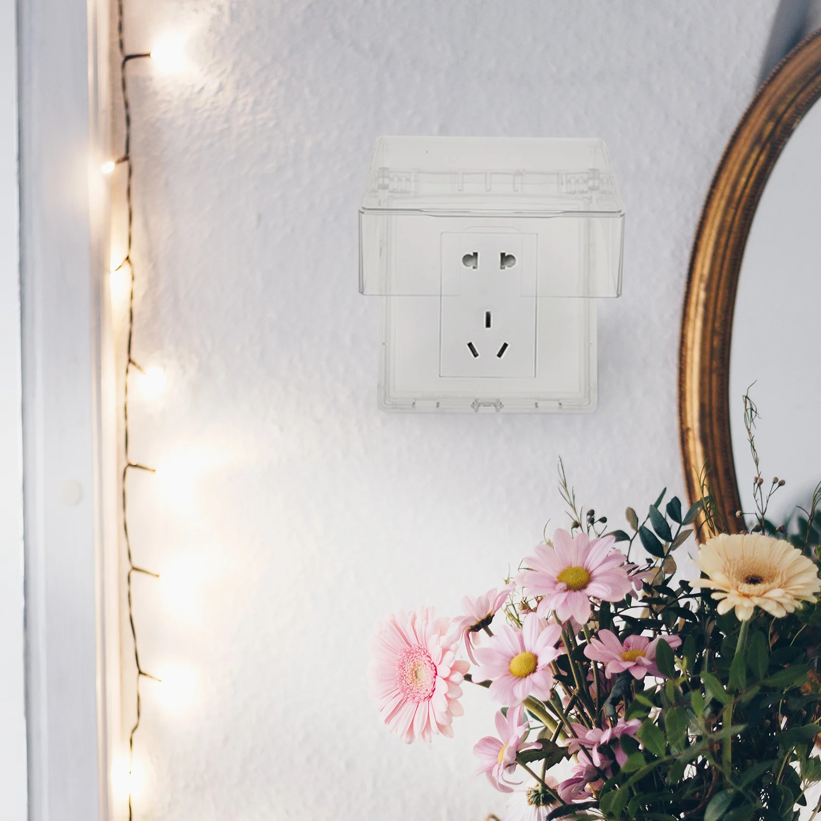 6 قطع من مادة البولي كربونات صندوق مقبس الحائط 86 نوع غطاء مقاوم للماء سهل التركيب تصميم الوجه لحماية المنزل صندوق مقبس الحائط