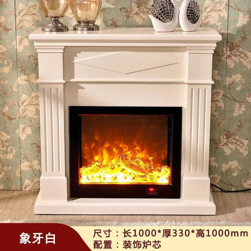 1/1.3 meters European fireplace decorative cabinet board wood American fireplace rack decorative warm air heater flame ivory whi