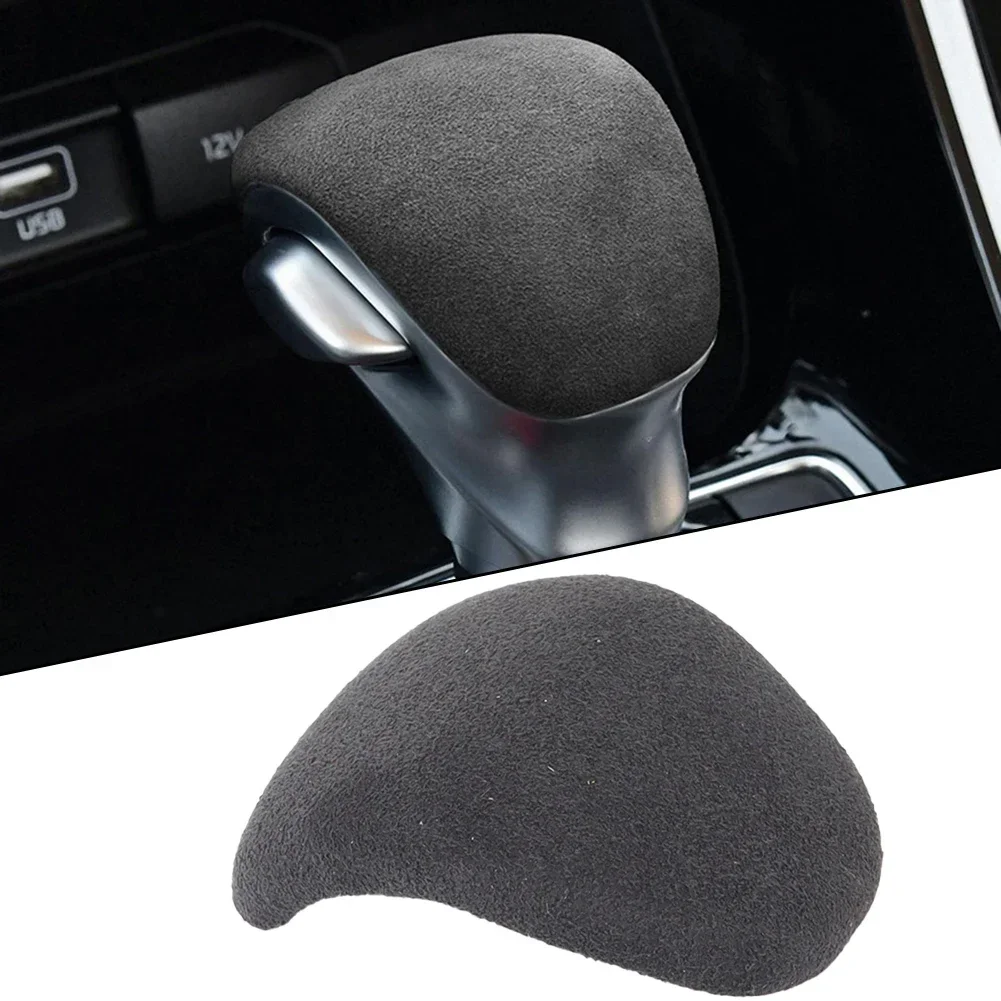 

Suede Leather Car Gear Shift Knob Cover Trim For Kia K3 For Forte Seltos 19-21 Gray Shifter Grip Protective Cover Cap