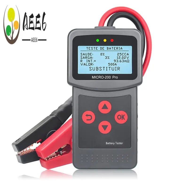 AEE6-Micro-200 Pro Tester batteria per auto moto Analizzatore di sistema batteria digitale multilingue 12/24V