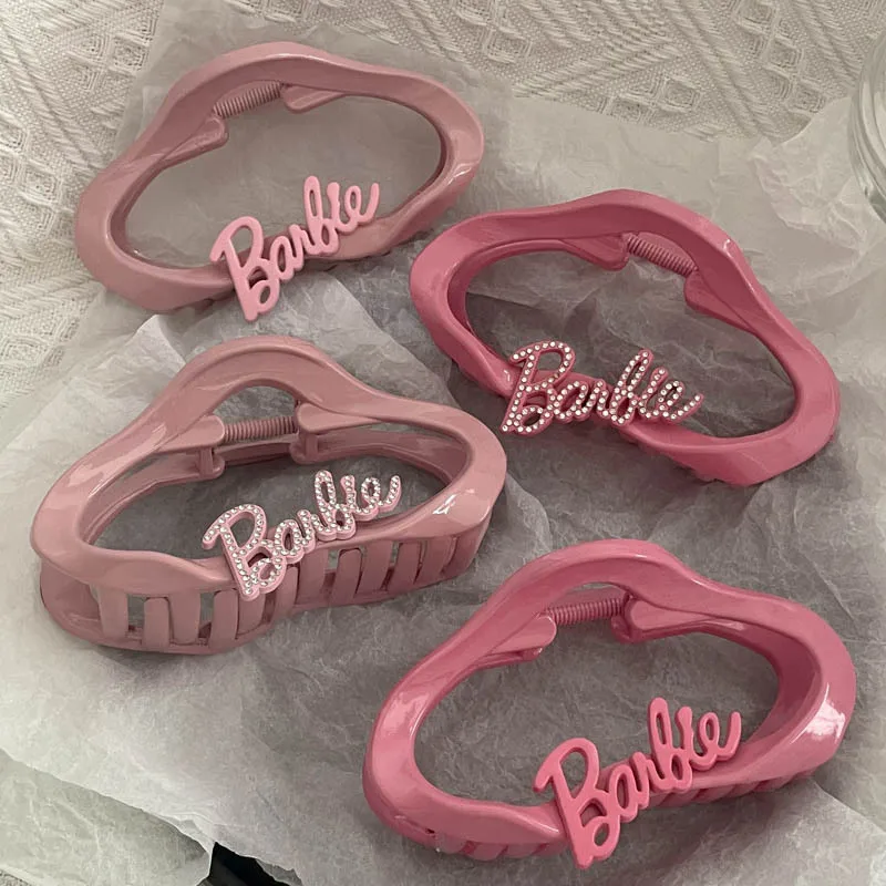 Barbie Fashion Hairpin Kawaii Pink Anime hair Claw Headdress Girl Shark clip student hair accessories. Girls' accessories