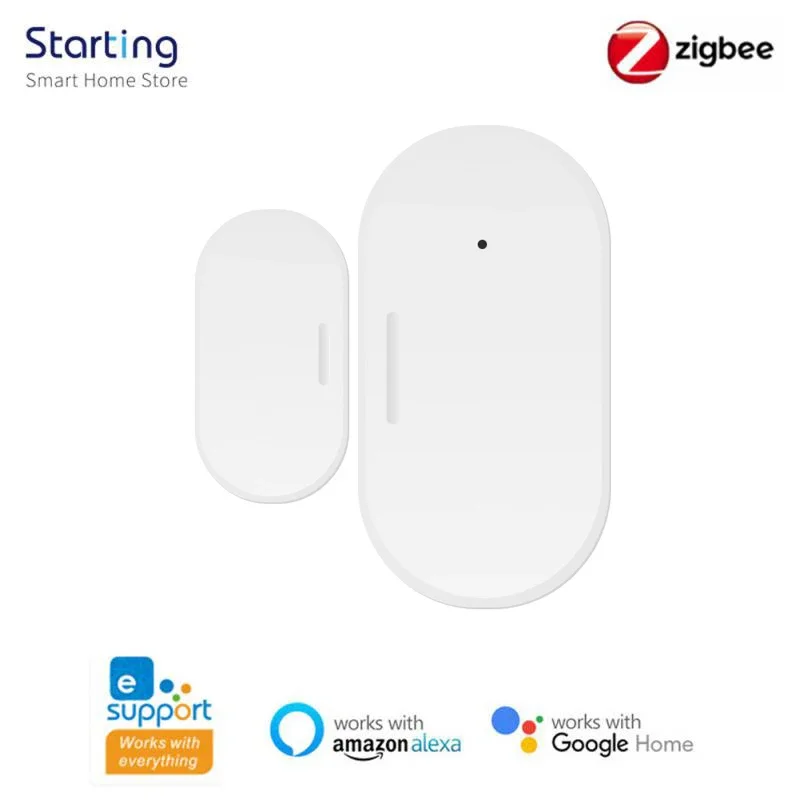 EWelink-ZigBee Sensor de Porta Inteligente, Porta Aberta e Fechada, Detector de Segurança Doméstica, Alarme, Proteção, Trabalhe com Alexa e Google, DIY