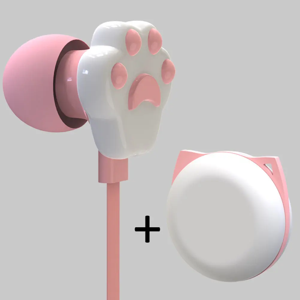 Pair Cute Kitten Claw Shaped Earbuds Premium Silicone Soft Ear Gels for Children Girls Perfect 35Mm Jack Compatible Gift Set