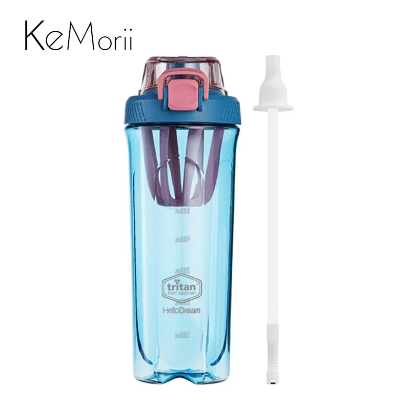 700/1600ml Tritan Water Bottles with Straw Portable Blender Mixer Gym Shaker Sport Drinking Cup Whey Protein Shaker Bottle