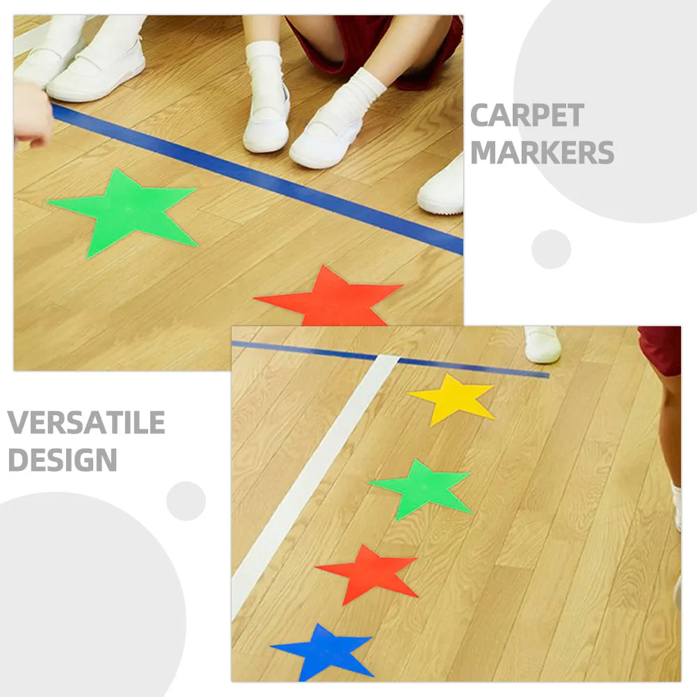 6Pcs Colorful Carpet Markers Star Design Non-Slip Floor Markers for Education Classroom Organization - view 5