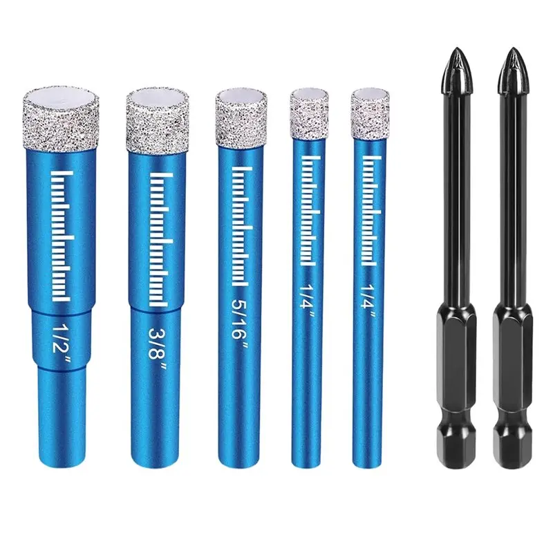 

ABBO-Diamond Drill Bits Set 7PCS For , Glass, Porcelain, Marble Granite Enhanced Durability And Efficient Drilling