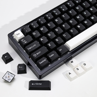 KBDiy GMK WOB Keycaps 174 Keys Double Shot PBT Keycap Black And White Cherry Profile Key Cap for MX Switches Mechanical Keyboard