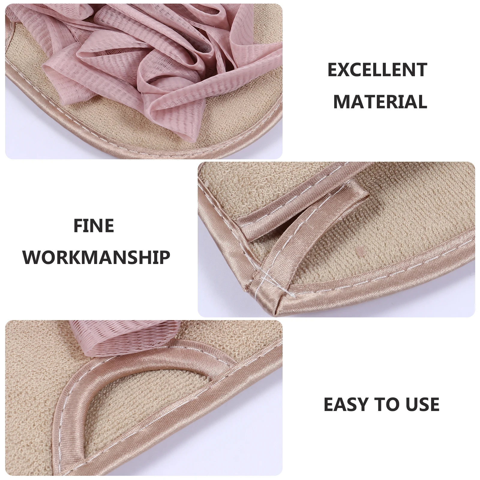 

3pcs Double-Sided Bath Gloves Deep Exfoliating Mitts Body Cleaning Sponge Reusable Shower Scrub Tool For Skin Care Acne Removal