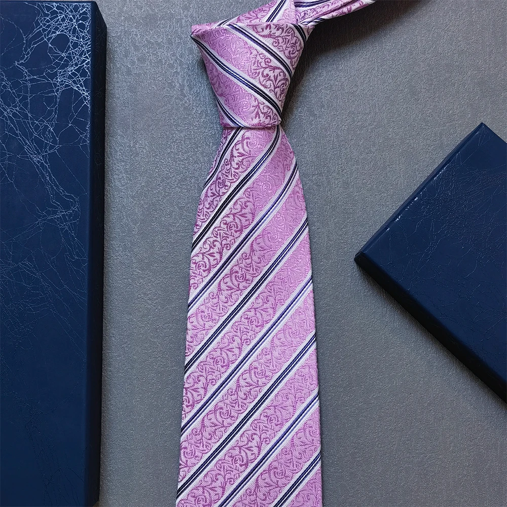 Роскошный жаккардовый галстук высокого качества в полоску 8 см для мужчин