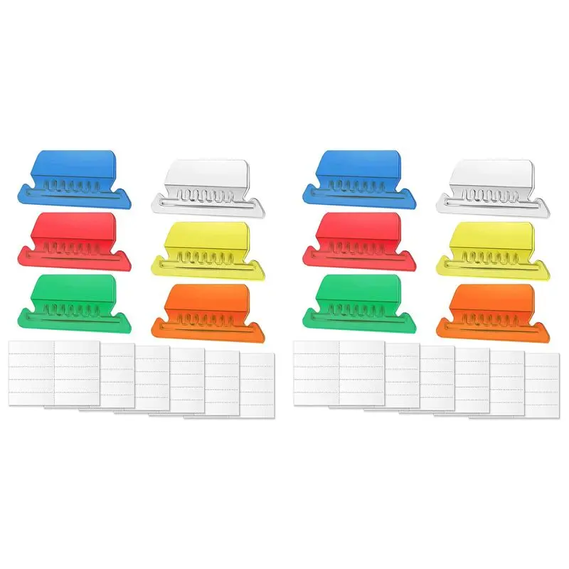 A02M-120 Sets Hanging File Tabs And Inserts,Colorful File Folder Labels Filing Tabs For File Identification, Easy To Read
