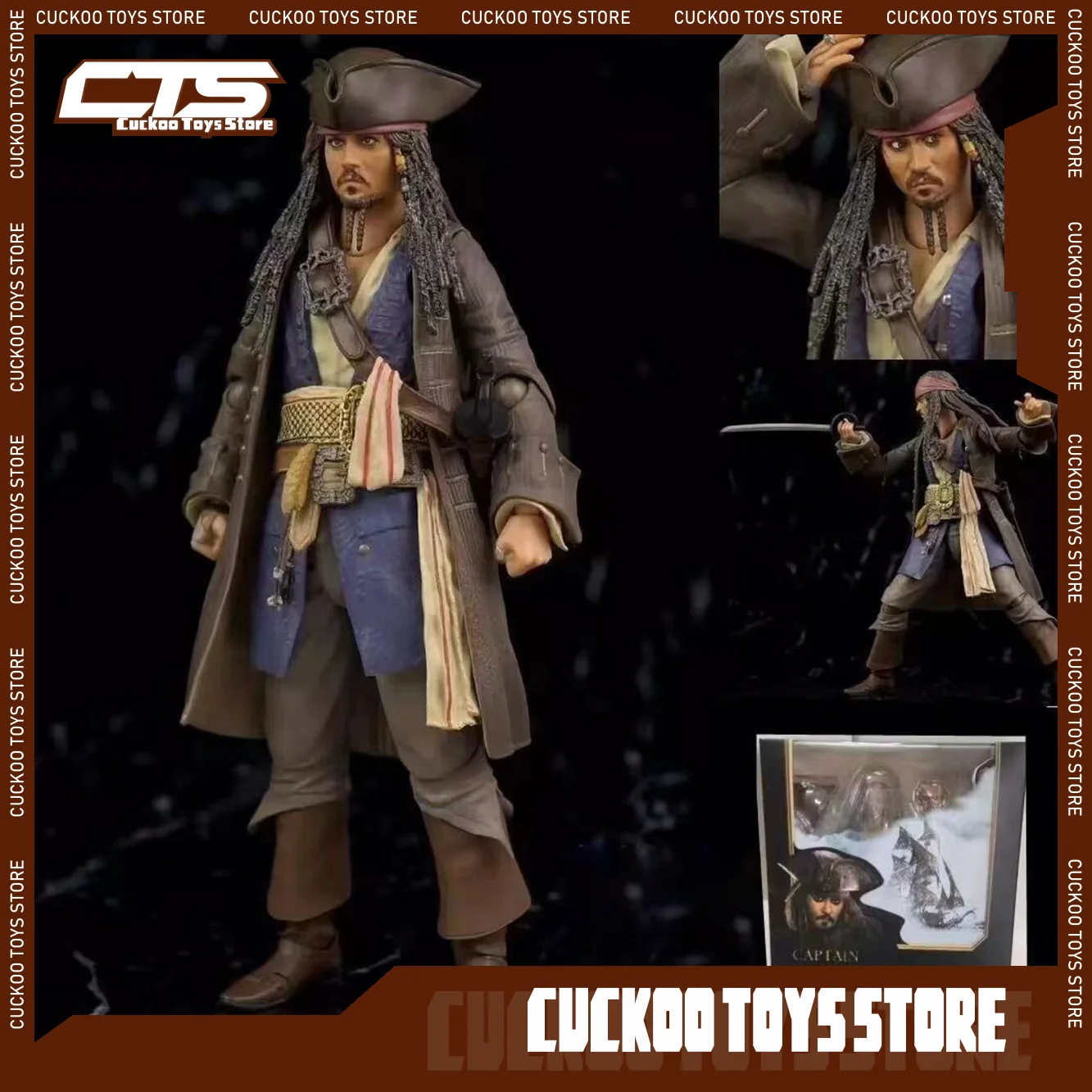 

15cm Hot Anime Movies Pirates of The Caribbean Salazar's Revenge SHF Action Figure Jackie Sparrow Captain Johnny Depp Model Toy