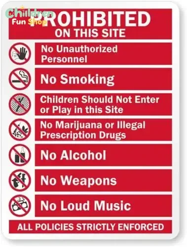 All Policies Shall Be Strictly Enforced Aluminum Weatherproof  Sign-Aluminum