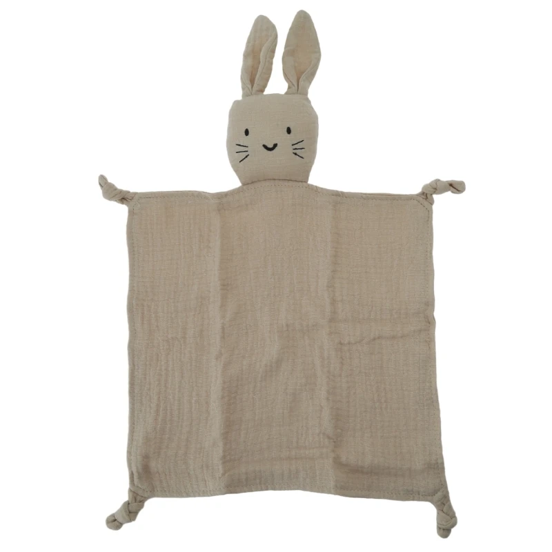 Baby Security Blanket Soothe Appease Towel Soft Cotton Muslin Bib Animal Rabbit for Doll Teething Comforter Blanket Infants Toy