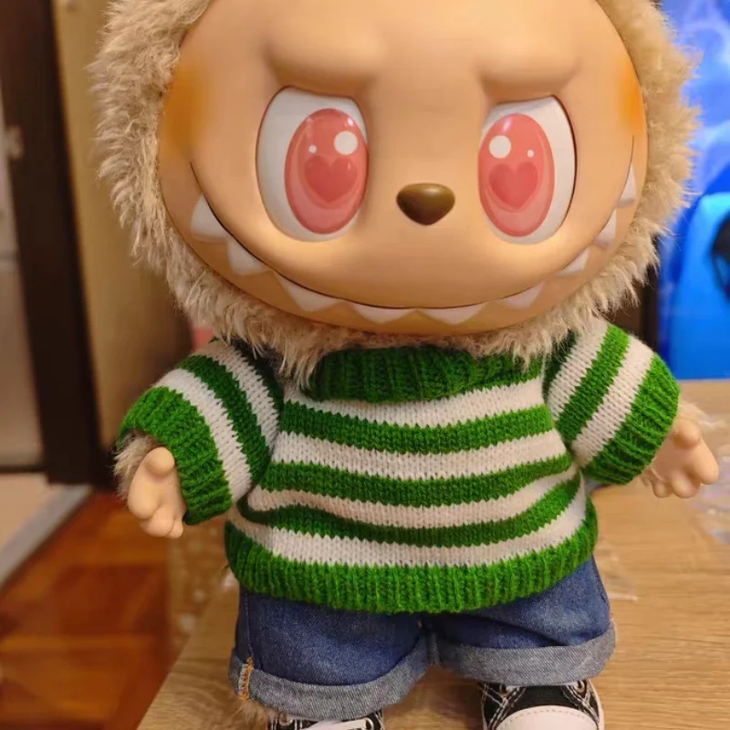 New Hot Sale 38cm Lafufu Handmade Custom Mobobo Jumpsuit The Monsters-Jump For Joy Fashion Knitted Sweater Cute Dress Kids Gifts