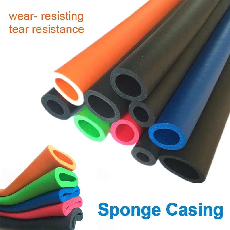 1M Smooth Sponge Rubber Pipe Orange Pipeline Holder Thermal Insulation Tubular  Protective Sleeve Air Conditioning Fitting