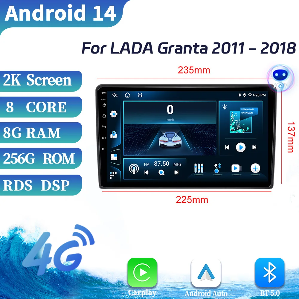 

Android OS Car Radio For LADA Granta 2011-2018 High-Performance CPU HDR Wireless Bluetooth Carplay Multimedia GPS Touch Screen