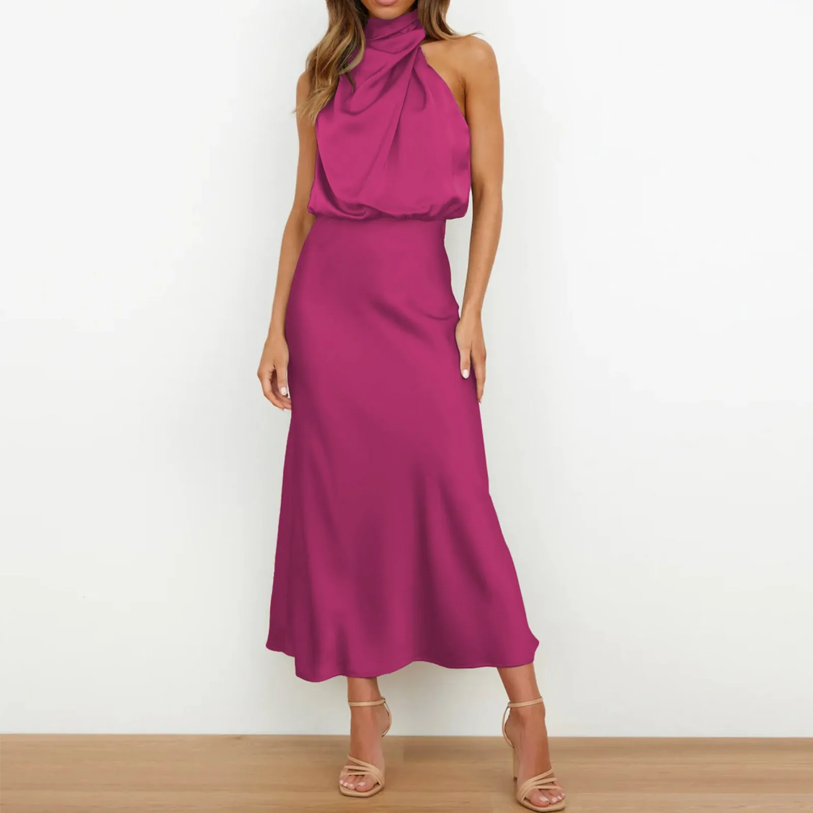 Robe longue en fibre de satin pour femmes, robes de célébrités élégantes, vêtements de soirée pour dames, mode haut de gamme, été