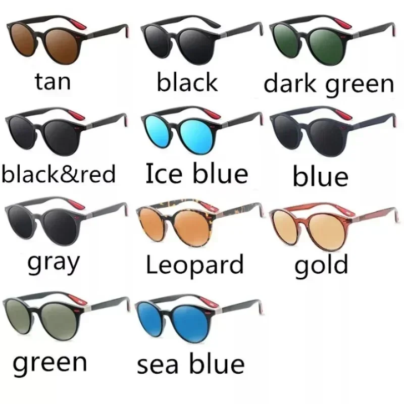 Fashion Round Men Polarized Sunglasses Women Vintage Plastic Sun Glasses For Male Anti Glare Driving Shades Eyewear UV400 image 4