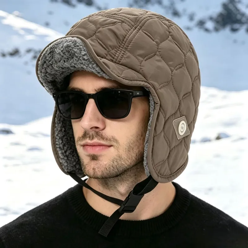 Winter Men Women Trapper Aviator Trooper Earflap Warm Waterproof Ski Down Hat Bomber Cap Ear Protectors Hats Reversible Wearable