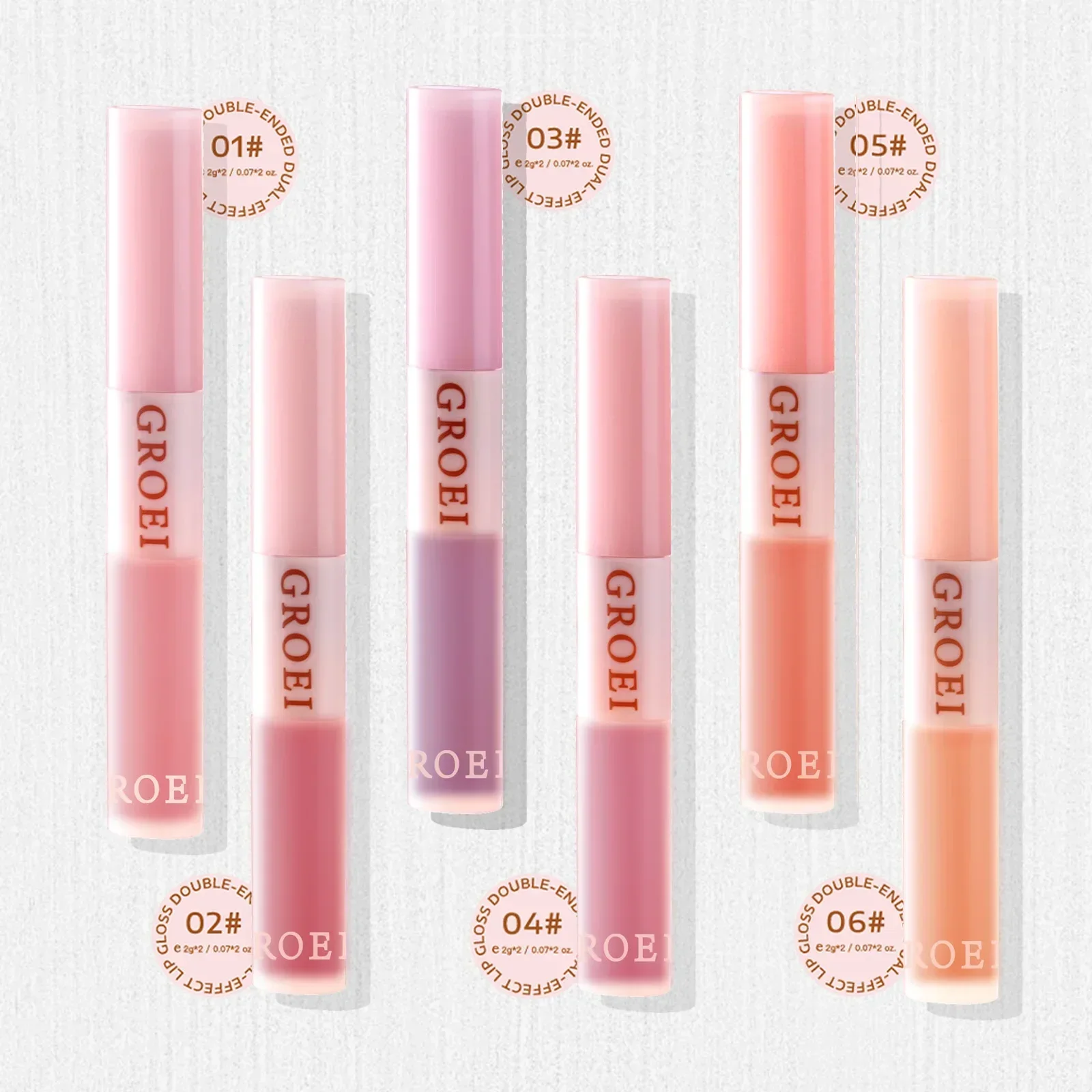 GROEI Vernis à lèvres double extrémité, brillant miroir 2 en 1 et velours mat, tasse antiadhésive longue durée, cosmétique pour les lèvres dodues 3D