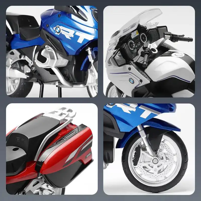 1/12 BMW R1250 RT Police Motorcycle Toy Diecast Metal Model 1:12 Miniature Car Sound & Light Collection Gift For Boy Children