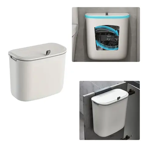주방용 뚜껑이 있는 벽걸이 접이식 쓰레기통, 튼튼한 플라스틱 쓰레기통, 가정용 쓰레기통 Best5 주방용 뚜껑이 있는 벽걸이 접이식 쓰레기통, 튼튼한 플라스틱 쓰레기통, 가정용 쓰레기통 Best5