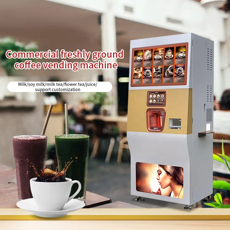 Distributeur automatique de café instantané intelligent, machine commerciale, entièrement automatique, système de paiement, café exécutif