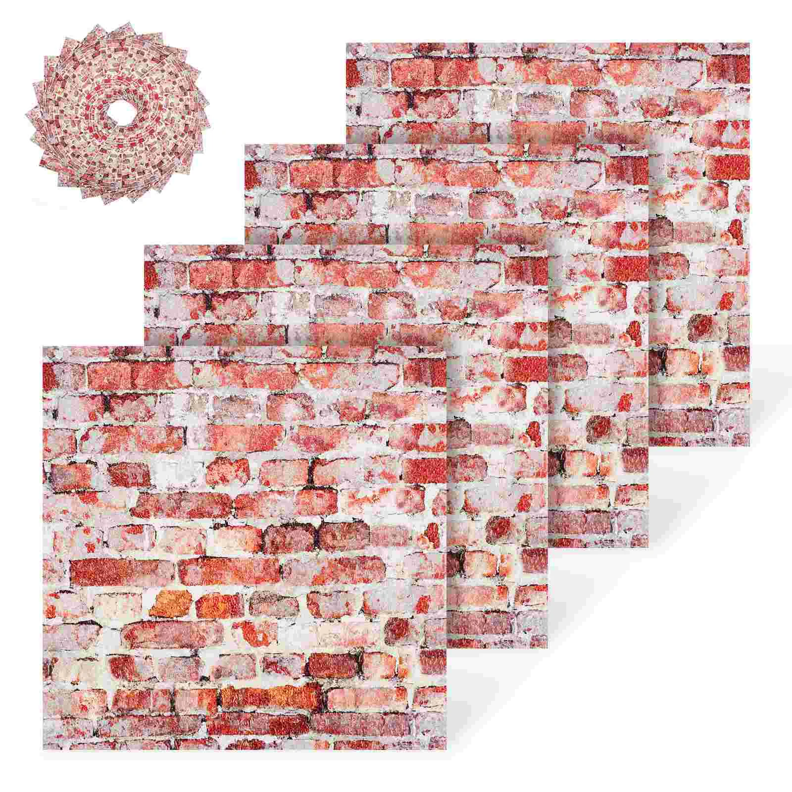 20 Pcs House Wall Sticker Accessories Wallpaper Stickers Mini Miniature Ceramic Tile Pvc Peel and for