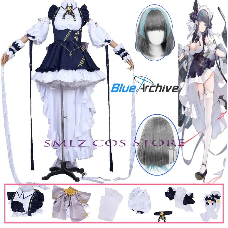 

HMS Cheshire Cosplay Anime Game Azur Lane Cosplay Costume Woman Sexy Lolita Maid Dress Wig Set Halloween Party Outfit for Women