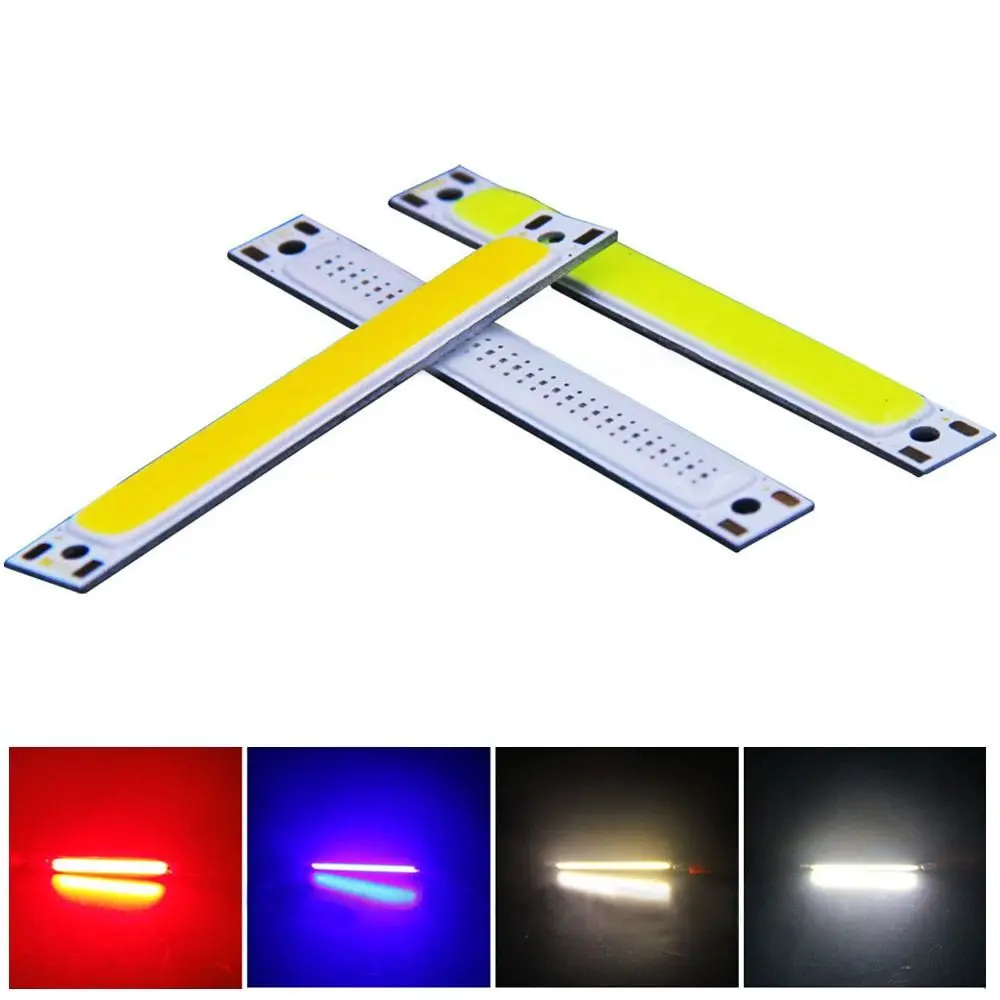 hot 3.7V LED COB Strip Light 60x8mm 1W 3W Emitting Diod Warm Red White Blue LED Outdoor