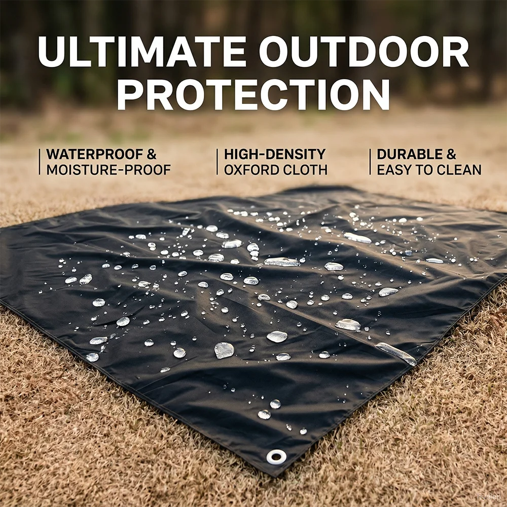 3-in-1 Multi-Functional  Sunshade Canopy, Picnic Mat, Camping Tent Pad, Beach Mat & Patio Furniture Cover for Camping