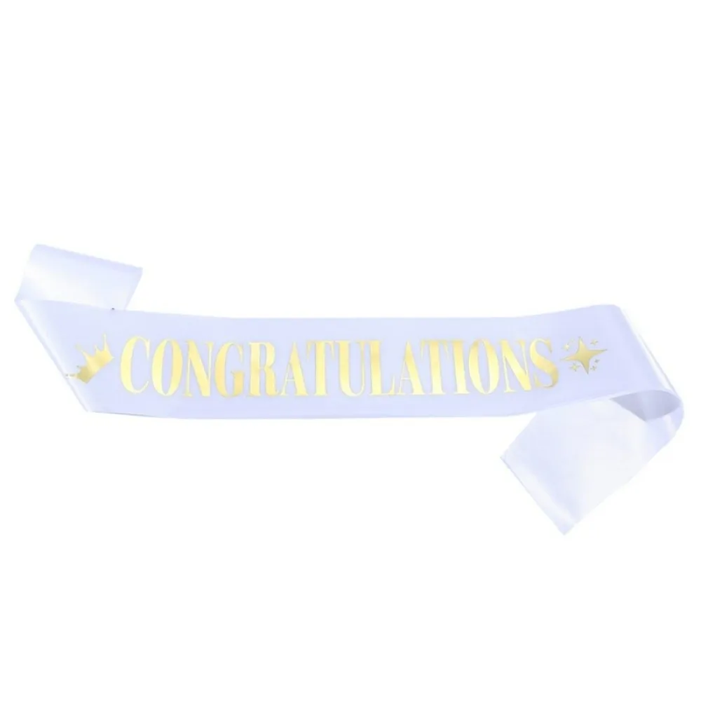 

New Satin Congratulation Sash Multiple Colors One Size Graduated Stole Satin Sash Decoration Supplies