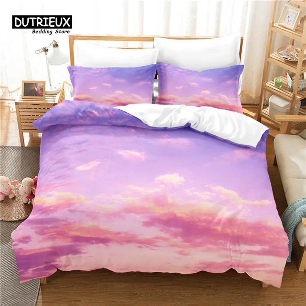 

3pcs Duvet Cover Set, Colorful Clouds Bedding Set, Soft Comfortable Breathable Duvet Cover, For Bedroom Guest Room Decor